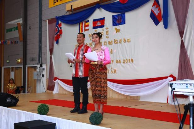 MC: Mr Sokna Heng and Ms Dané Khorn, Khmer New Year Party, Vennesla Hall, Norway 2019
